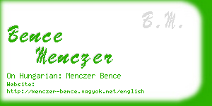 bence menczer business card